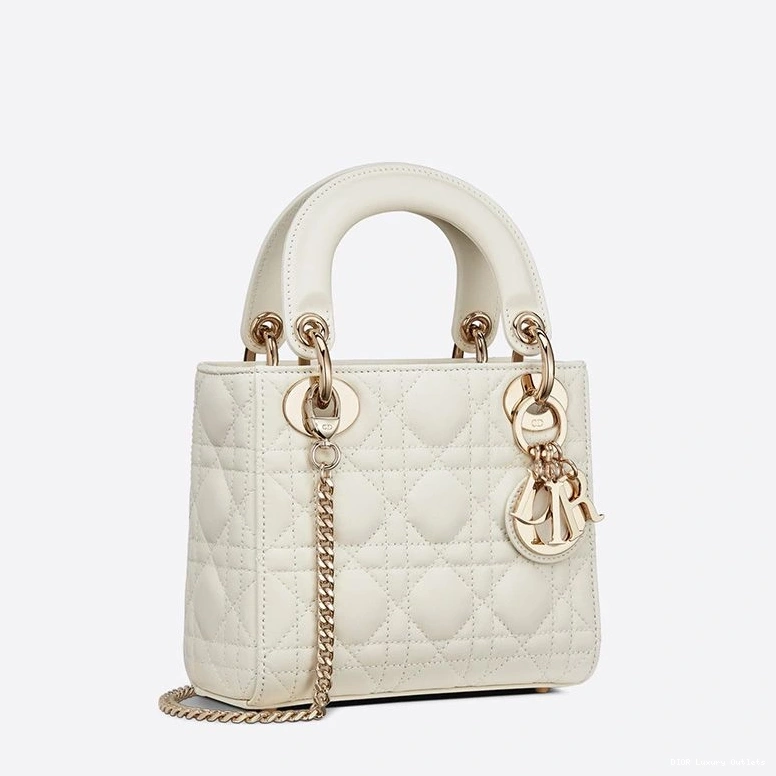 Cheap White Dior Bag Lambskin Mini Cannage Lady 0814 Luxury